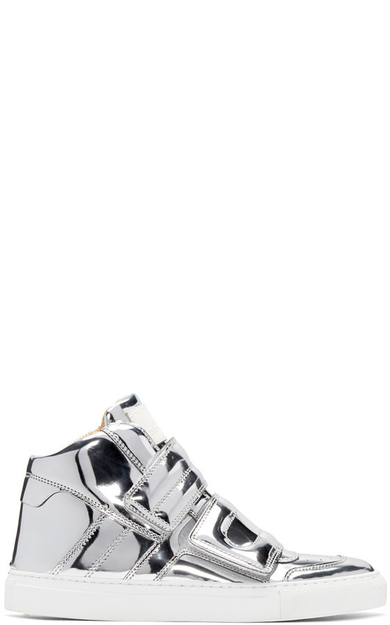 dateret hvis du kan Fru MM6 MAISON MARGIELA Silver Mirror High Top Sneakers, $375 | SSENSE |  Lookastic