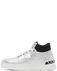 VERSACE JEANS COUTURE Silver Starlight High Top Sneakers