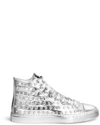 Gienchi Stud Mirror Leather High Top Sneakers