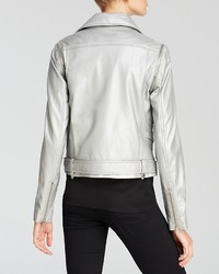 Aqua Jacket Leather Zip Off Sleeve Moto