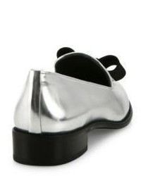 stuart weitzman silver loafers