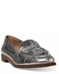 Lauren Ralph Lauren Brindy Metallic Leather Croc Embossed Loafers