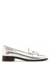ALEXACHUNG Embellished Star Faux Leather Loafers