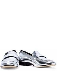 Diane von Furstenberg Metallic Leather Loafers