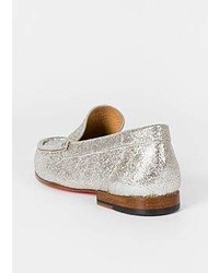 Paul Smith Metallic Silver Leather Danny Loafers