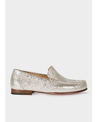 Paul Smith Metallic Silver Leather Danny Loafers