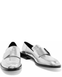Pierre Hardy Metallic Textured Leather Loafers