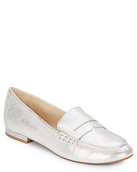 Nine West Linear Metallic Leather Loafers