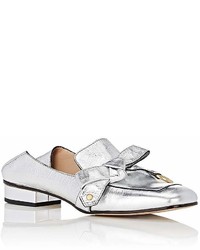 Chloé Quincey Metallic Leather Loafers
