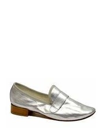 Repetto Silver Leather Loafers