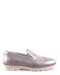Hogan Silver Leather Loafers