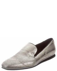 Tods X No Code Metallic Leather Loafers