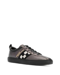Bally Checkered Side Metallic Low Top Trainers