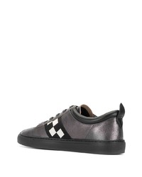 Bally Checkered Side Metallic Low Top Trainers