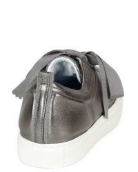 Lanvin Embossed Leather Low Top Sneakers