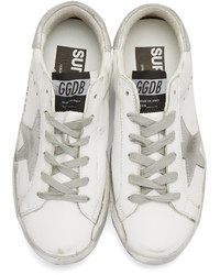 Golden Goose Deluxe Brand Golden Goose White And Silver Superstar Sneakers