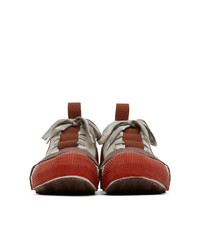 Boris Bidjan Saberi Grey And Red Bamba2 Sneakers