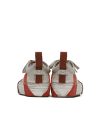 Boris Bidjan Saberi Grey And Red Bamba2 Sneakers