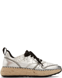 Tod's Leather And Espadrille Sole Trainers