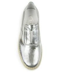 Tod's Leather Espadrille Slip On Sneakers