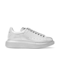 Alexander McQueen Metallic Leather Exaggerated Sole Sneakers