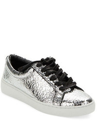 Michl Kors Collection Valin Runway Metallic Leather Lace Up Sneakers