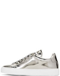 Jil Sander Silver Leather Sneakers