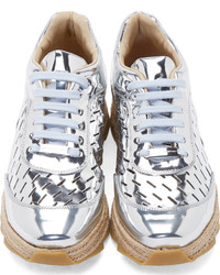 Stella McCartney Silver Raffia Sole Sneakers