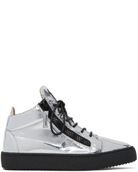 Giuseppe Zanotti Silver Stilgar High Sneakers