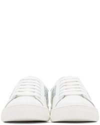 Marc Jacobs White And Silver Empire Strass Sneakers