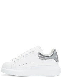 Alexander McQueen White And Silver Oversized Sneakers
