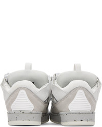 Lanvin White Gray Curb Sneakers
