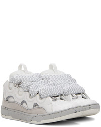 Lanvin White Gray Curb Sneakers
