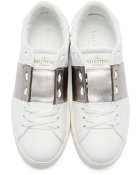 Valentino White Silver Open Sneakers