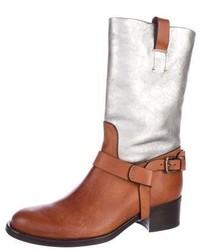 Ralph Lauren Metallic Mid Calf Boots