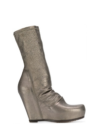 Rick Owens Platform Metallic Sock Boots