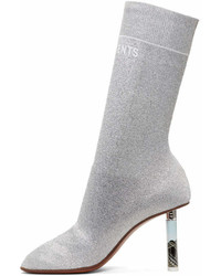 Vetements Ssense Silver Lurex Lighter Sock Boots