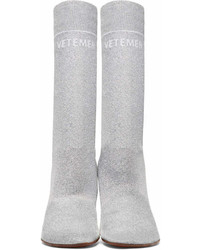 Vetements Ssense Silver Lurex Lighter Sock Boots