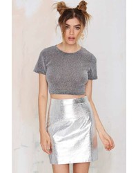 Nasty Gal Factory Space Cowgirl Metallic Skirt