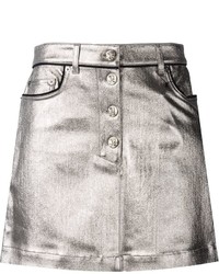 metallic jean skirt