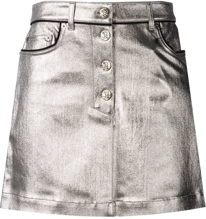 coated denim skirt