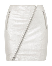 Current/Elliott The Belen Metallic Textured Leather Mini Skirt