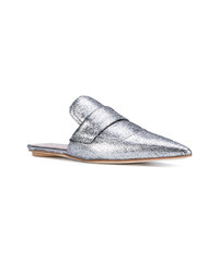 Marni Silver Leather Rising Sabot Mules