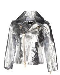 Silver Leather Outerwear