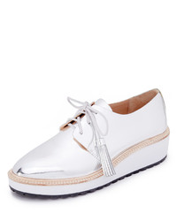 Loeffler randall callie discount metallic leather espadrille oxfords