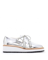 Loeffler randall callie discount metallic leather espadrille oxfords