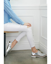 Forever 21 Metallic Faux Patent Leather Oxfords