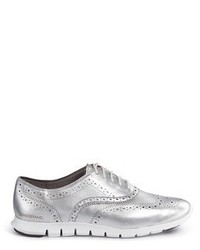 Cole Haan Zer0grand Wing Metallic Leather Oxfords