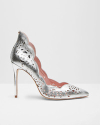 Aulast Metallic Bow Leather Court Shoes