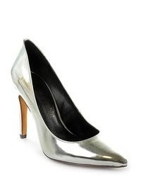 Luxury Rebel Victoria Silver Faux Leather Pumps Heels Shoes